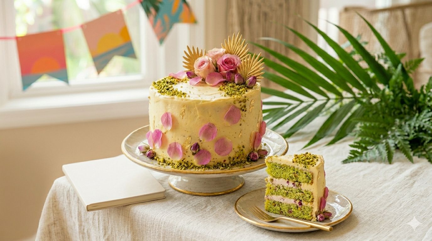 The Royal Pistachio Rose Cake